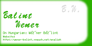 balint wener business card